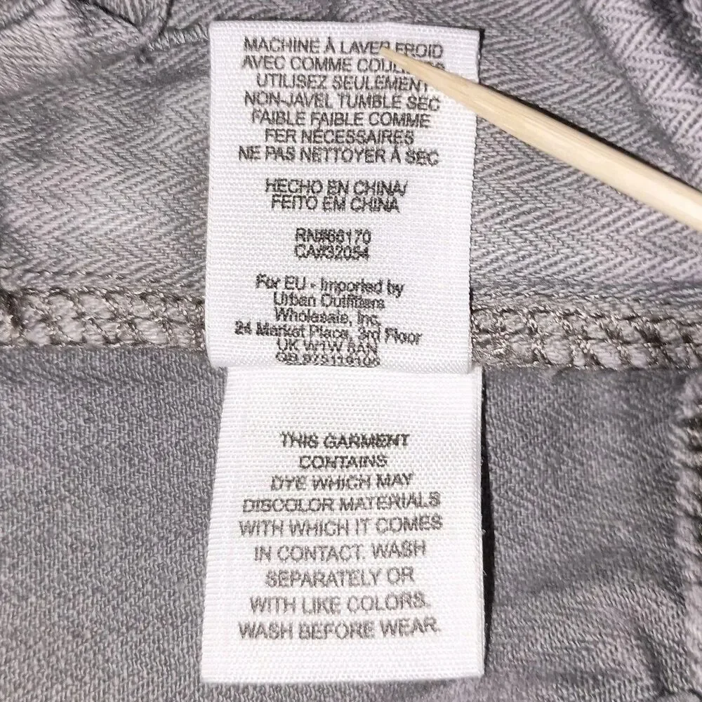 Free People Jeans Womens Size 26 Gray Tapered Leg Distressed Destroyed w/ Flaws